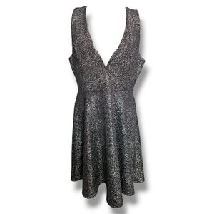 RUE 21 metallic deep metal V neck Aline. Large